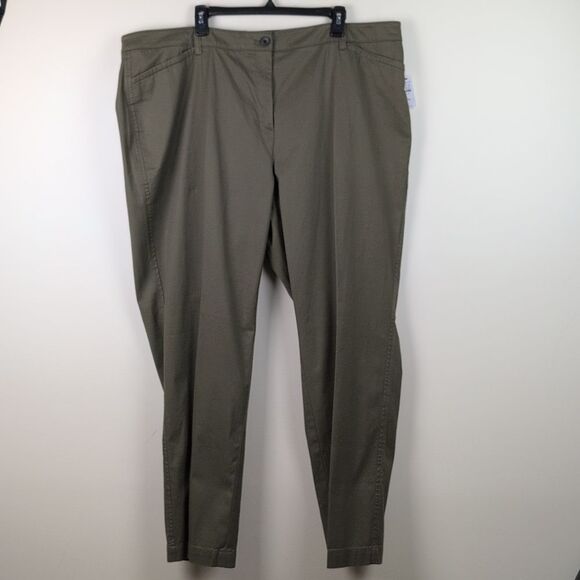 Talbots Plus Size Straight-Leg Chinos NWT Moss Green Size 20W - Picture 11 of 11